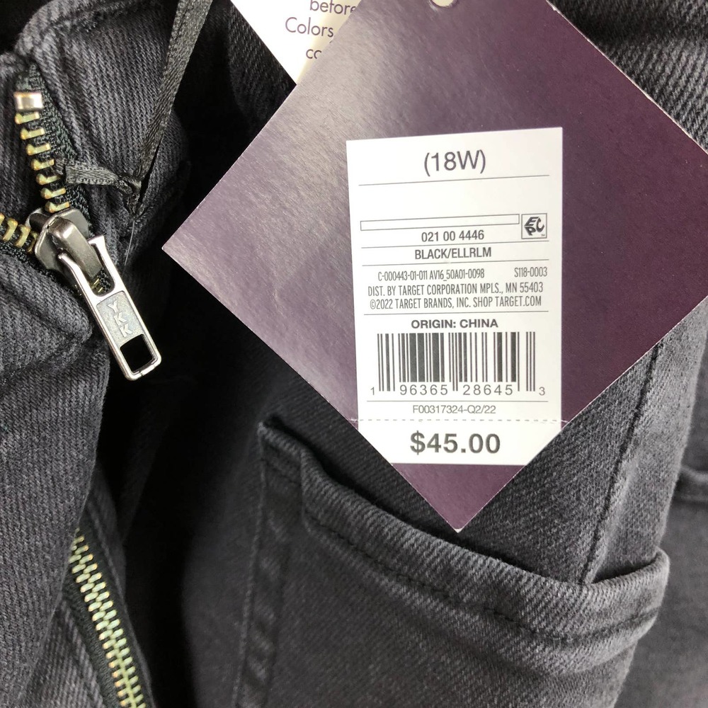 Ava & Viv Black Overalls Adjustable Straps Side Zip Stretch Size 18W NEW - Picture 14 of 15